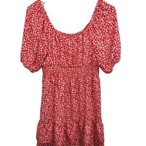 LC Lauren Conrad Red Floral Mini Dress